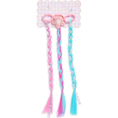 Capelli New York Kids' 3-pack Assorted Braided Faux Hair Extensions In Pink