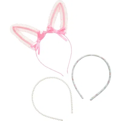 Capelli New York Kids' 3-pack Assorted Headbands In Pink