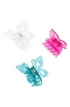 CAPELLI NEW YORK KIDS' 3-PACK BUTTERFLY HAIR CLAW CLIPS