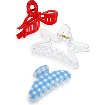 Capelli New York Kids' 3-pack Assorted Claw Clips In Multi
