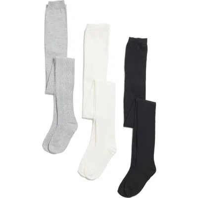 Capelli New York Kids' 3-pack Cable Knit Sweater Tights In White