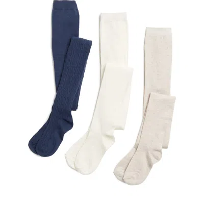 Capelli New York Kids' 3-pack Cable Knit Sweater Tights In Multi