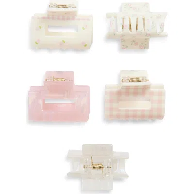 Capelli New York Kids' 5-pack Claw Clips In Pink