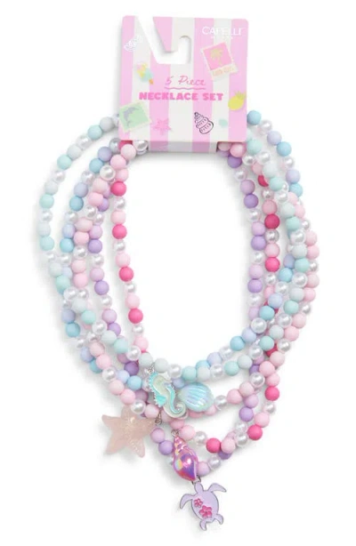 Capelli New York Kids' 5-piece Ocean Charm Bracelet Set In Multi