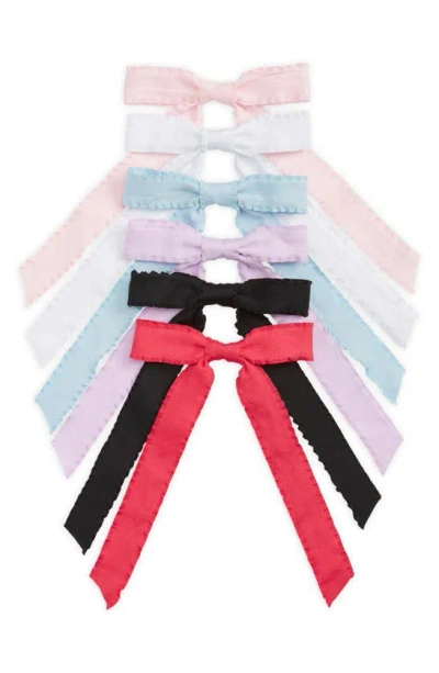 Capelli New York Kids' 6-pack Ruffle Bow Clips In Multi