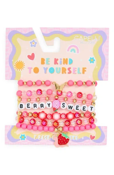 Capelli New York Kids' 7-piece Berry Sweet Bracelet Set In Multi