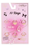 Capelli New York Kids' Assorted 10-pack Ring Set In Gold