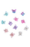 CAPELLI NEW YORK KIDS' ASSORTED 12-PACK GLITTER BUTTERFLY JAW CLIPS
