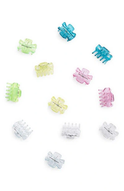 Capelli New York Kids' Assorted 12-pack Mini Claw Clips In Green Combo