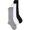 Capelli New York Kids' Assorted 3-pack Cable Knee High Socks In Multi