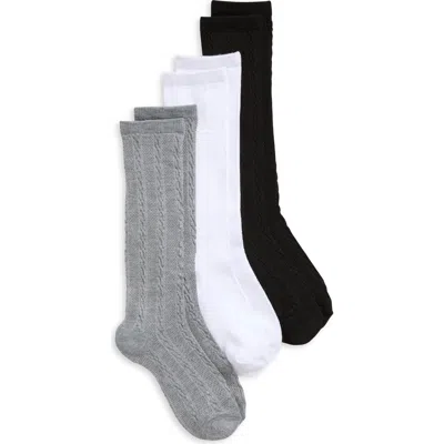 Capelli New York Kids' Assorted 3-pack Cable Knee High Socks In Multi