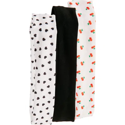 Capelli New York Kids' Assorted 3-pack Jersey Head Wraps In Black Combo