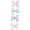 Capelli New York Kids' Assorted 4-pack Scalloped Bow Clips In Pink Pastel Combo