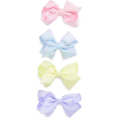 Capelli New York Babies'  Kids' Assorted 4-pack Bow Hair Clips In Multi
