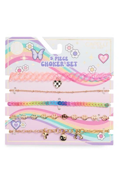 Capelli New York Kids' Assorted 5-pack Choker Necklaces In Multi