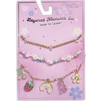 Capelli New York Kids' Assorted Set Of 3 Necklaces In Multi