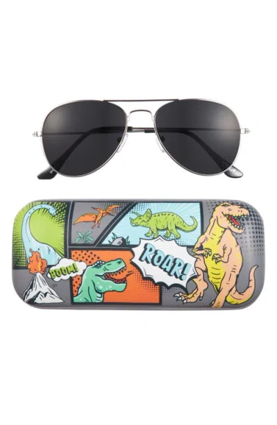 Capelli New York Kids' Aviator Sunglasses & Dinosaur Case Set In Red