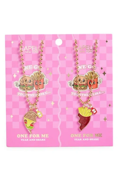 Capelli New York Kids' Burger & Fry Best Friend Necklace Set In Gold