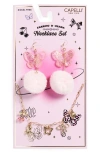 Capelli New York Kids' Butterfly Charm Earrings & Necklace Set In Gold