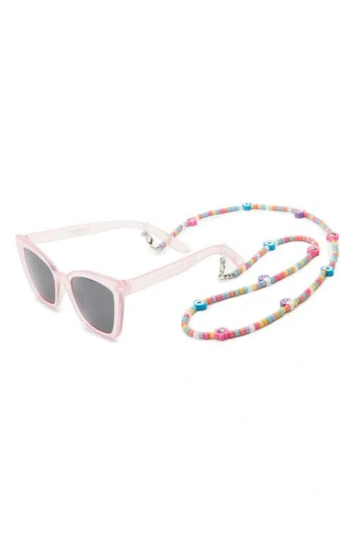 Capelli New York Kids' Cat Eye Sunglasses & Chain Set In Pink Multi Combo