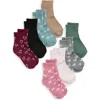 Capelli New York Kids' Ditsy Icons Assorted 8-pack Quarter Socks In Multi