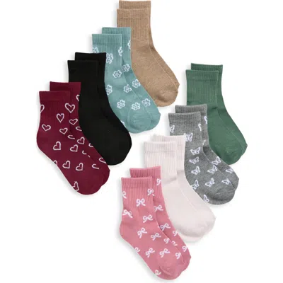 Capelli New York Kids' Ditsy Icons Assorted 8-pack Quarter Socks In Multi