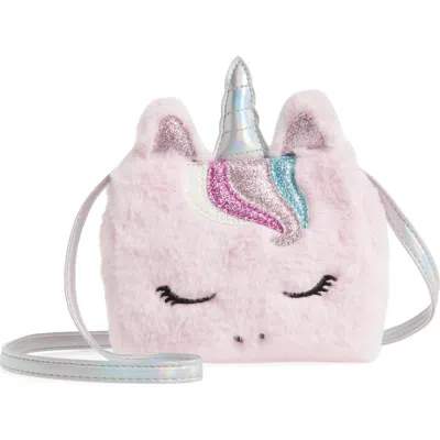 Capelli New York Kids' Faux Fur Unicorn Bag In Pink
