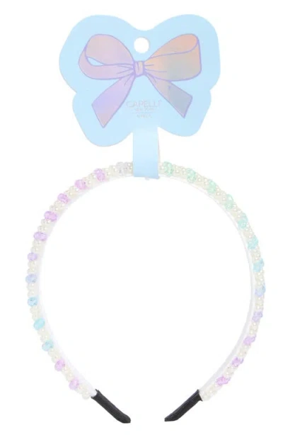 Capelli New York Kids' Faux Pearl & Bead Headband In White