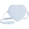 Capelli New York Kids' Gingham Heart Crossbody Bag In Blue
