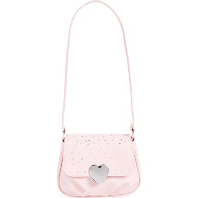 Capelli New York Kids' Heart & Bow Saddle Shoulder Bag In Pink