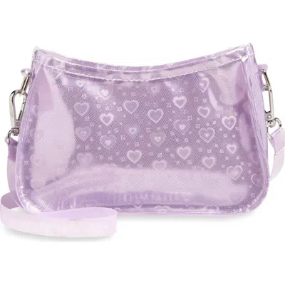 Capelli New York Kids' Heart Jelly Crossbody Bag In Purple