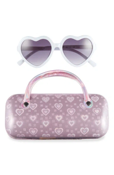 Capelli New York Kids' Heart Sunglasses & Case Set In Pink Combo