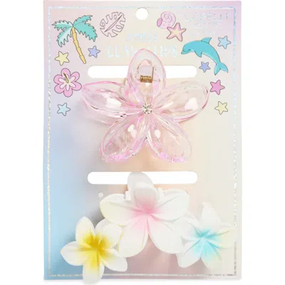 Capelli New York Kids' Hibiscus Set Of 2 Claw Clips In Pink