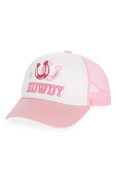 Capelli New York Kids' Howdy Trucker Hat In Pink