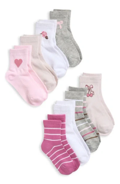 Capelli New York Kids' Icons Assorted 8-pack Quarter Socks In Multi