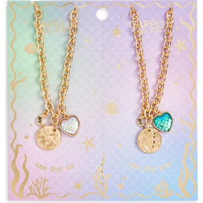 Capelli New York Kids' Mermaid Bff Necklace Set In Gold
