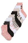 Capelli New York Kids' Multi Hearts Assorted 8-pack Quarter Socks In Multi