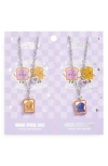 Capelli New York Kids' Peanut Butter & Jelly Best Friend Necklace Set In Metallic