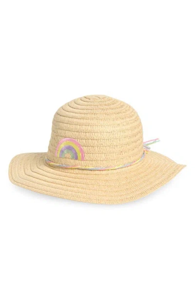 Capelli New York Kids' Rainbow Straw Hat In Neutral