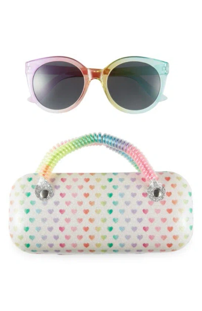 Capelli New York Kids' Rainbow Sunglasses & Heart Case Set In Multi