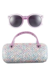 Capelli New York Kids' Round Sunglasses & Glitter Mermaid Case Set In Blue Cool Combo