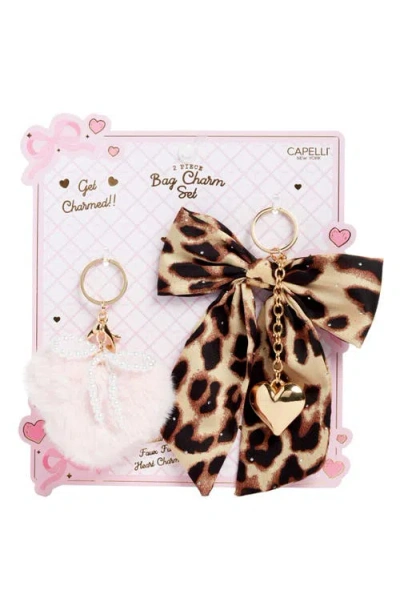 Capelli New York Kids' Set Of 2 Bag Charms In Brown