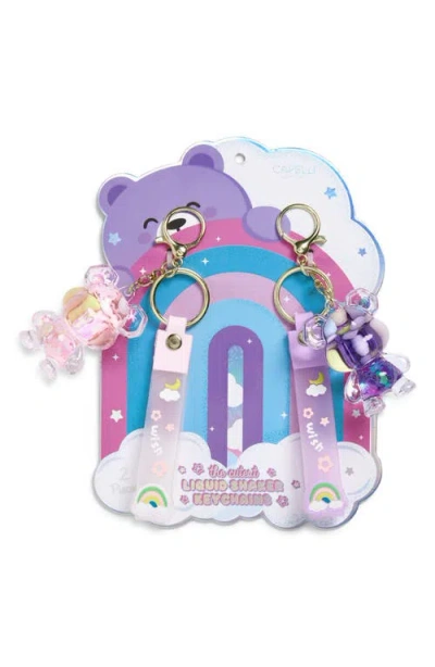 Capelli New York Kids' Set Of 2 Liquid Shaker Key Chains In Pink