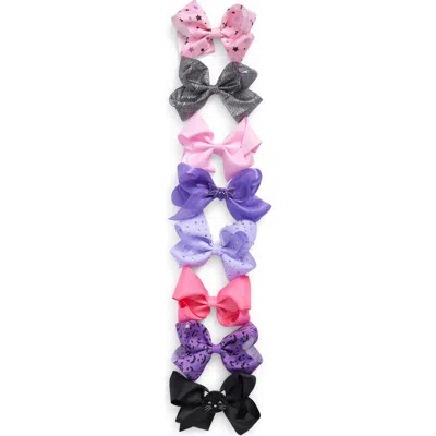 Capelli New York Kids' Set Of 8 Assorted Halloween Bows In Purple
