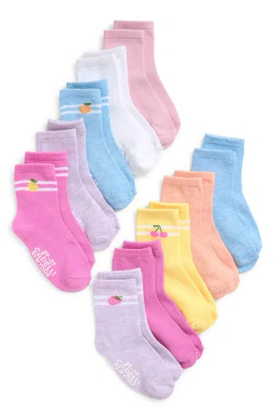 Capelli New York Kids' Sporty Fruit Assorted 10-pack Gripper Crew Socks