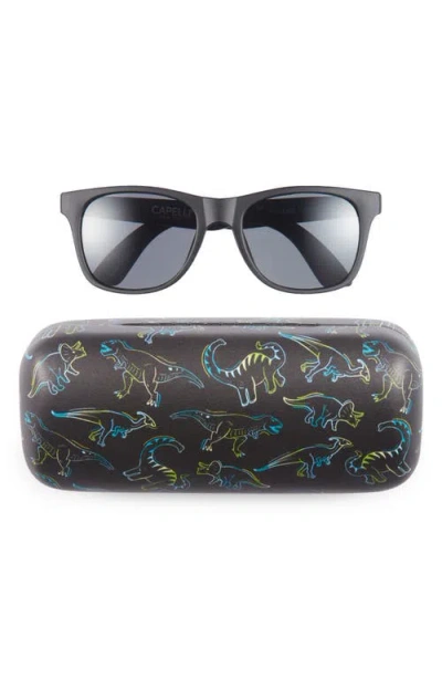 Capelli New York Kids' Square Sunglasses & Neon Dinos Case Set In Gray