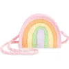 Capelli New York Kids' Straw Rainbow Crossbody Bag In Pink Multi Combo