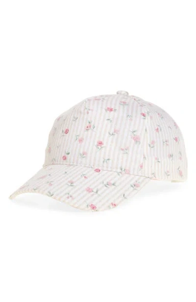 Capelli New York Kids' Stripe Floral Snapback Baseball Cap In Multi
