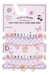 Capelli New York Kids' Tear & Share 4-pack Assorted Best Friends Bracelet Set In Multi