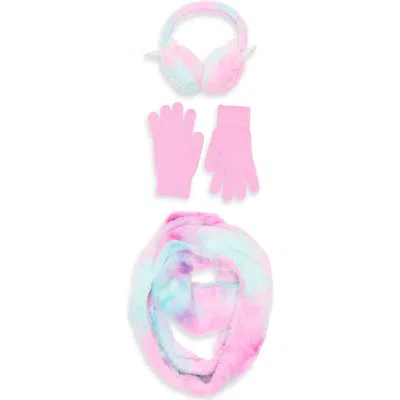 Capelli New York Kids' Unicorn Faux Fur Earmuffs, Scarf & Gloves Set In Multi